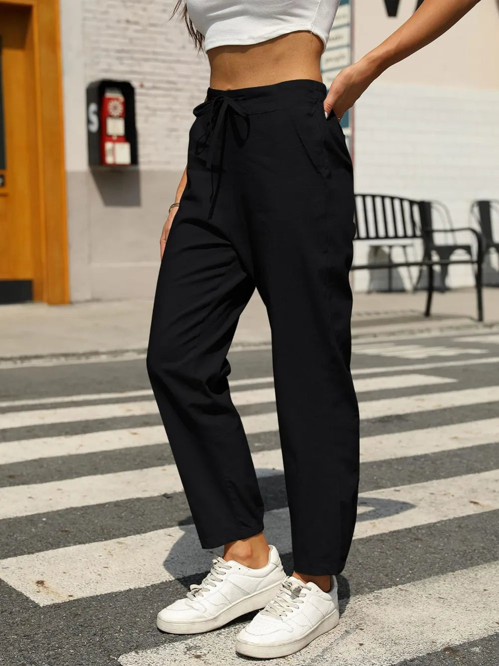 Elastic Waist Tapered Pants – Trendsi | ClozArt