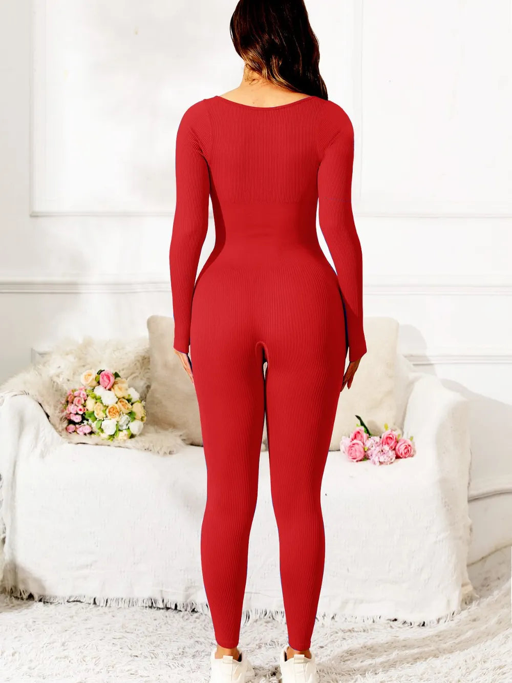 Scoop Neck Long Sleeve Active Jumpsuit – Trendsi | ClozArt