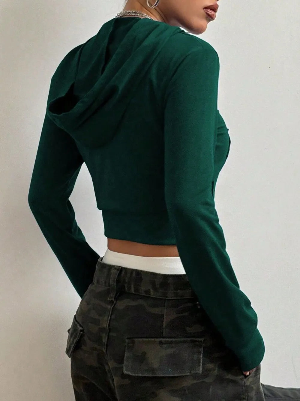 Letter Graphic Zip Up Long Sleeve Hoodie – Trendsi | ClozArt