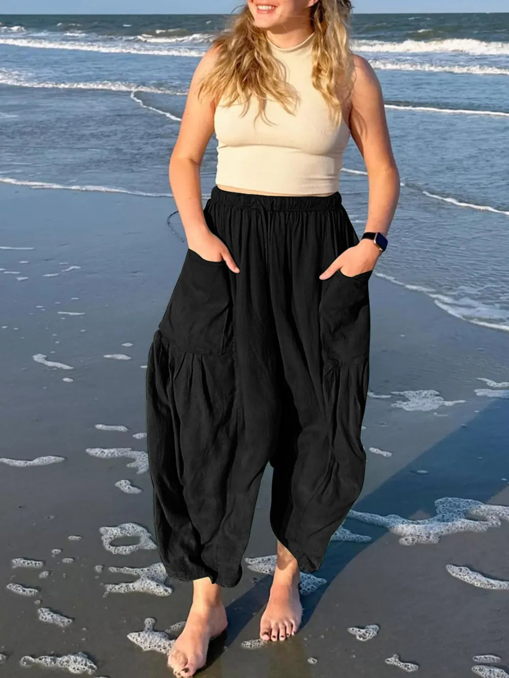 Full Size Drawstring Pants with Pockets Plus Size – Trendsi | ClozArt