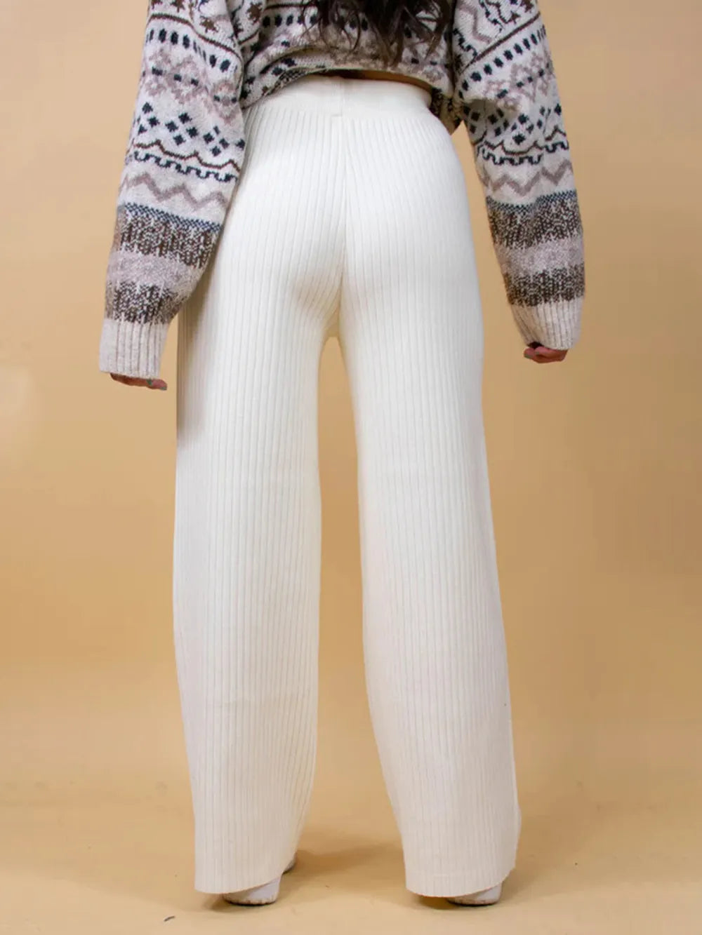 Ribbed Wide Leg Sweater Pants – Trendsi | ClozArt