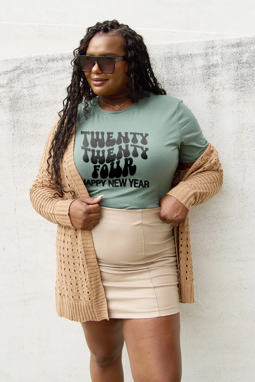 Simply Love Full Size TWENTY TWENTY FOUR HAPPY NEW YEAR Short Sleeve T-Shirt – Trendsi | ClozArt