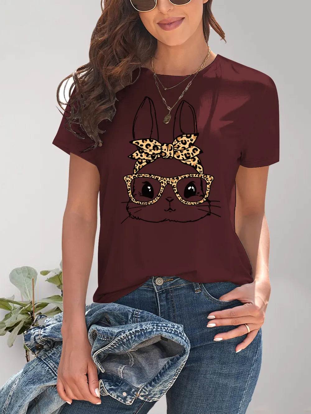 Rabbit Graphic Round Neck Short Sleeve T-Shirt – Trendsi | ClozArt