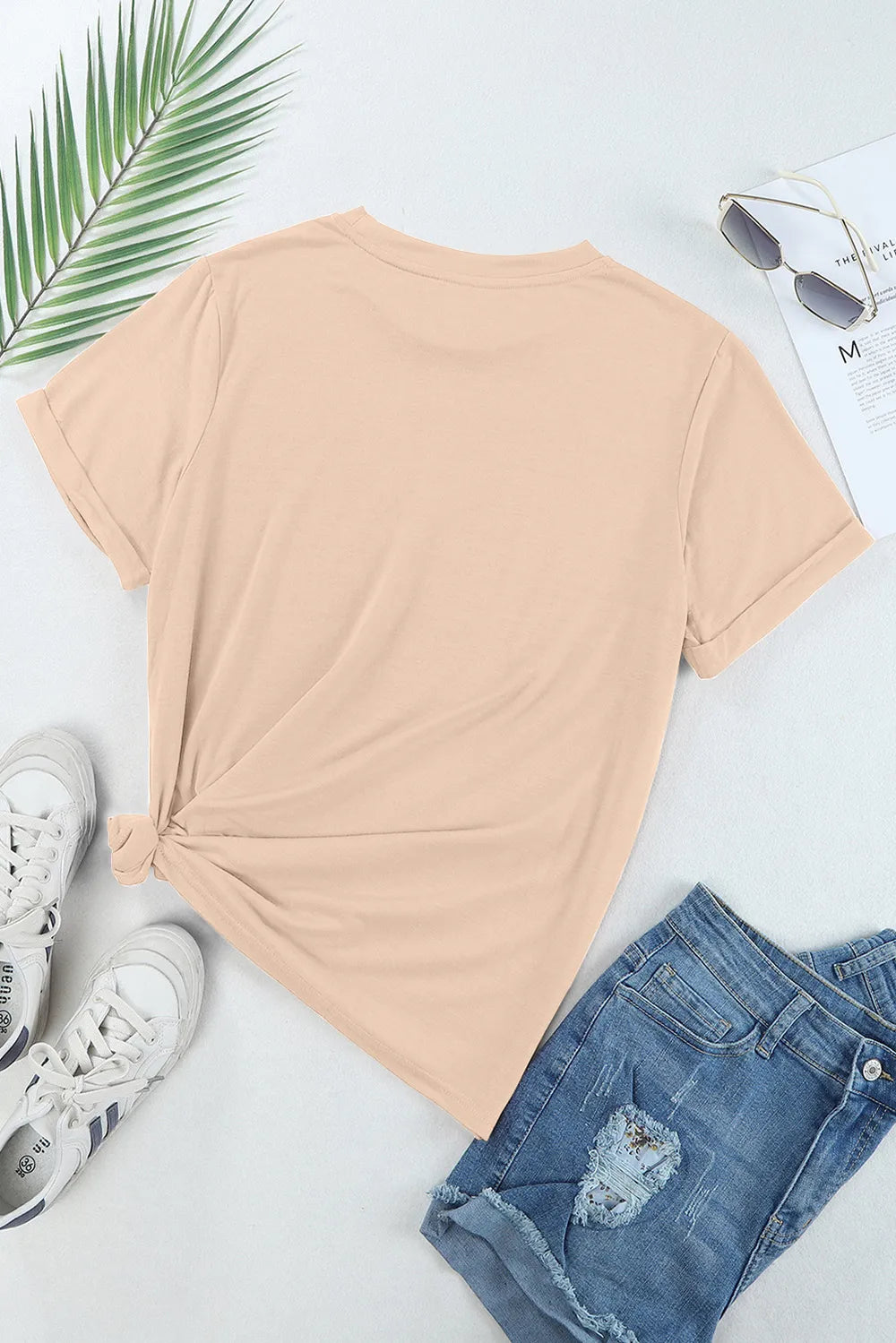 Sequin Round Neck Short Sleeve T-Shirt – Trendsi | ClozArt