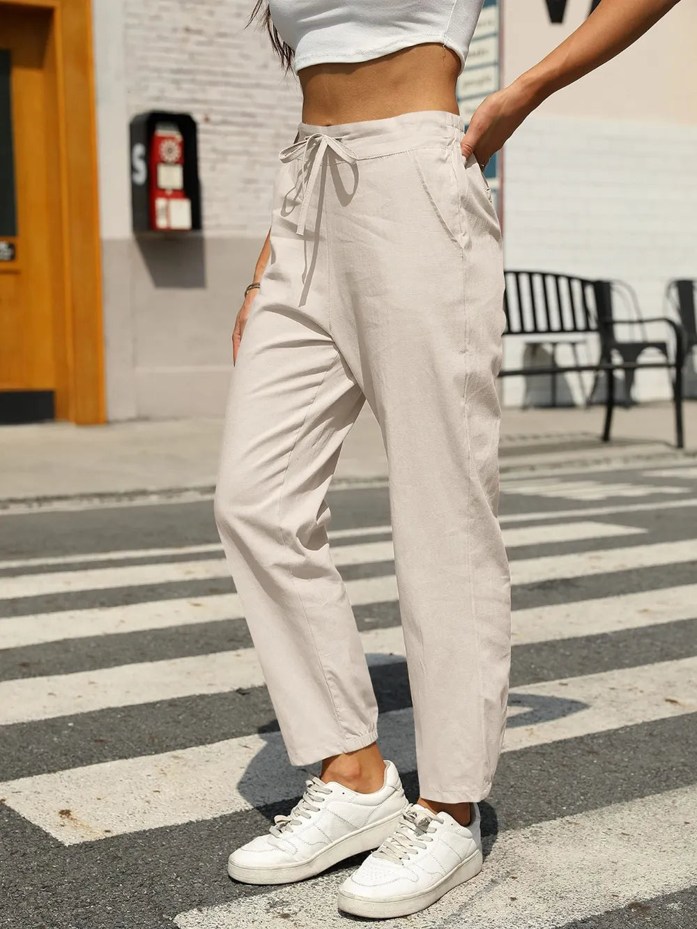 Elastic Waist Tapered Pants – Trendsi | ClozArt