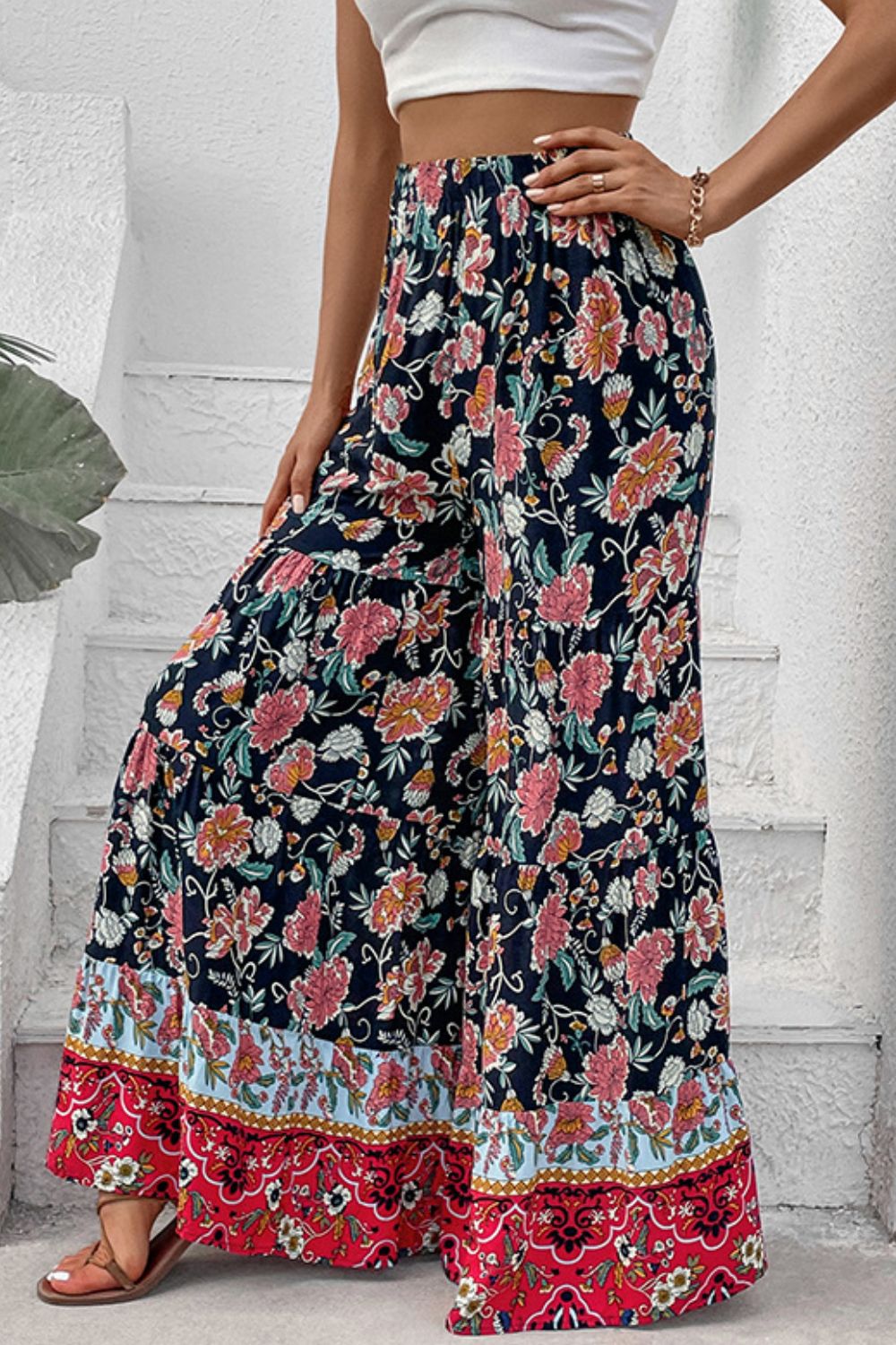 Perfee Floral High Waist Palazzo Pants – Trendsi | ClozArt