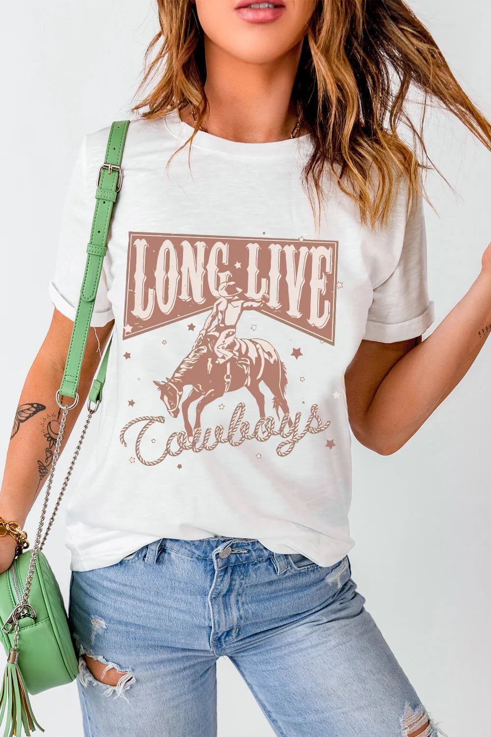 Cowboy Graphic Round Neck Short Sleeve T-Shirt – Trendsi | ClozArt
