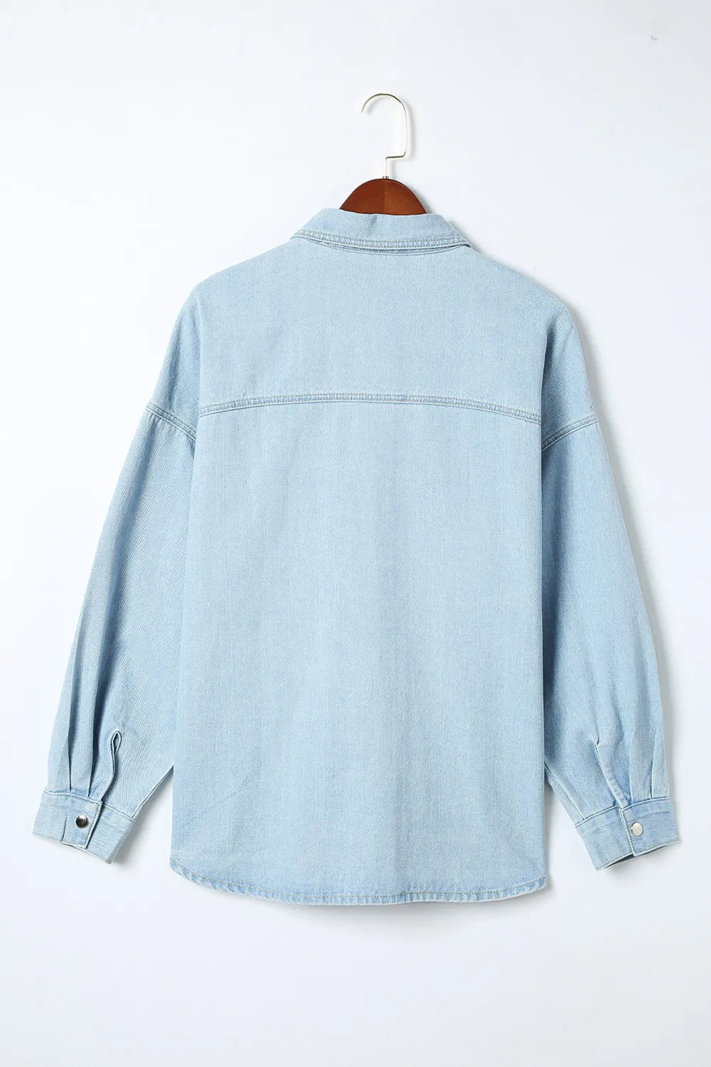 Plus Size Snap Down Pocketed Denim Jacket – Trendsi | ClozArt