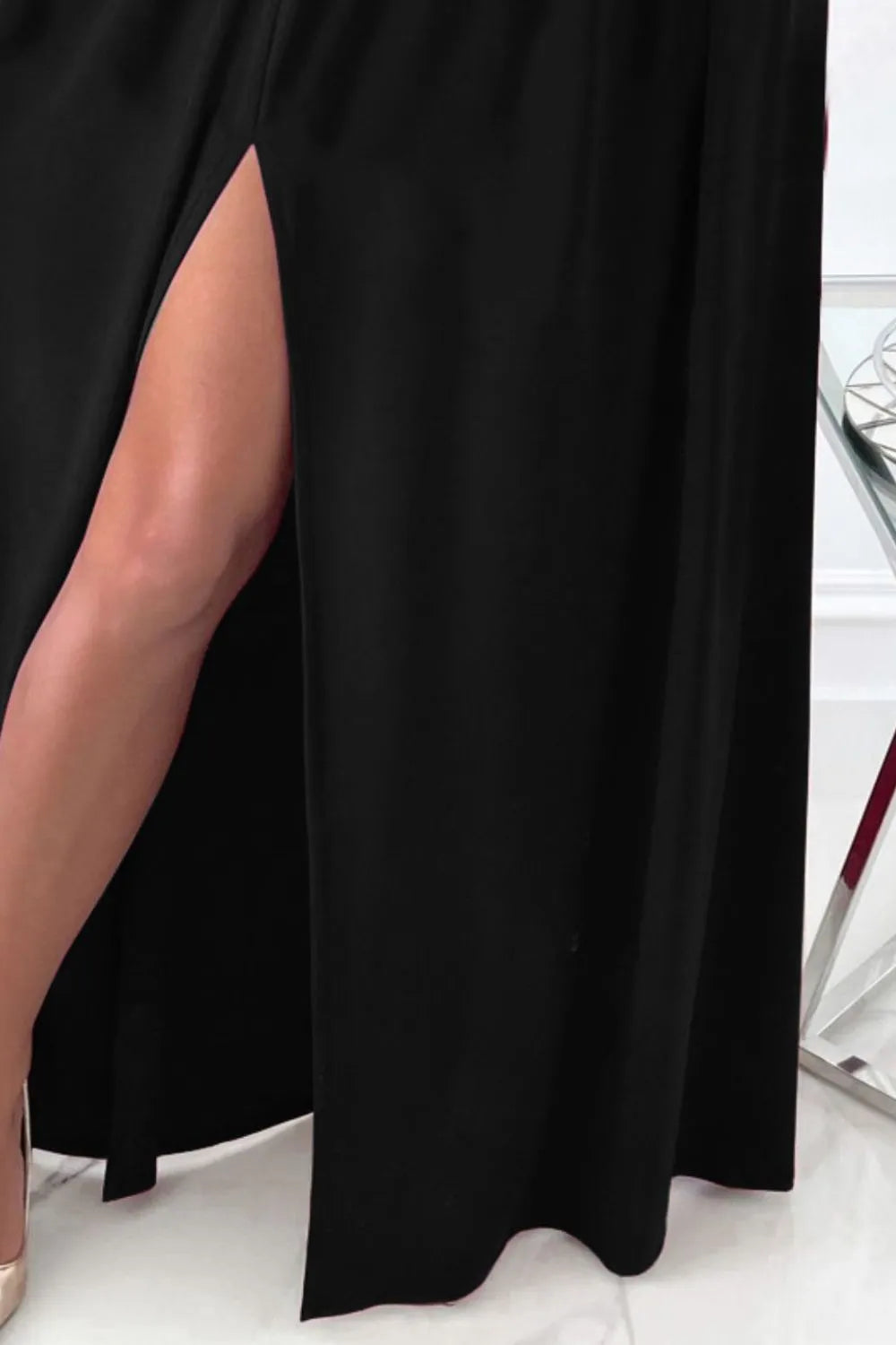 Slit Surplice Long Sleeve Maxi Dress – Trendsi | ClozArt