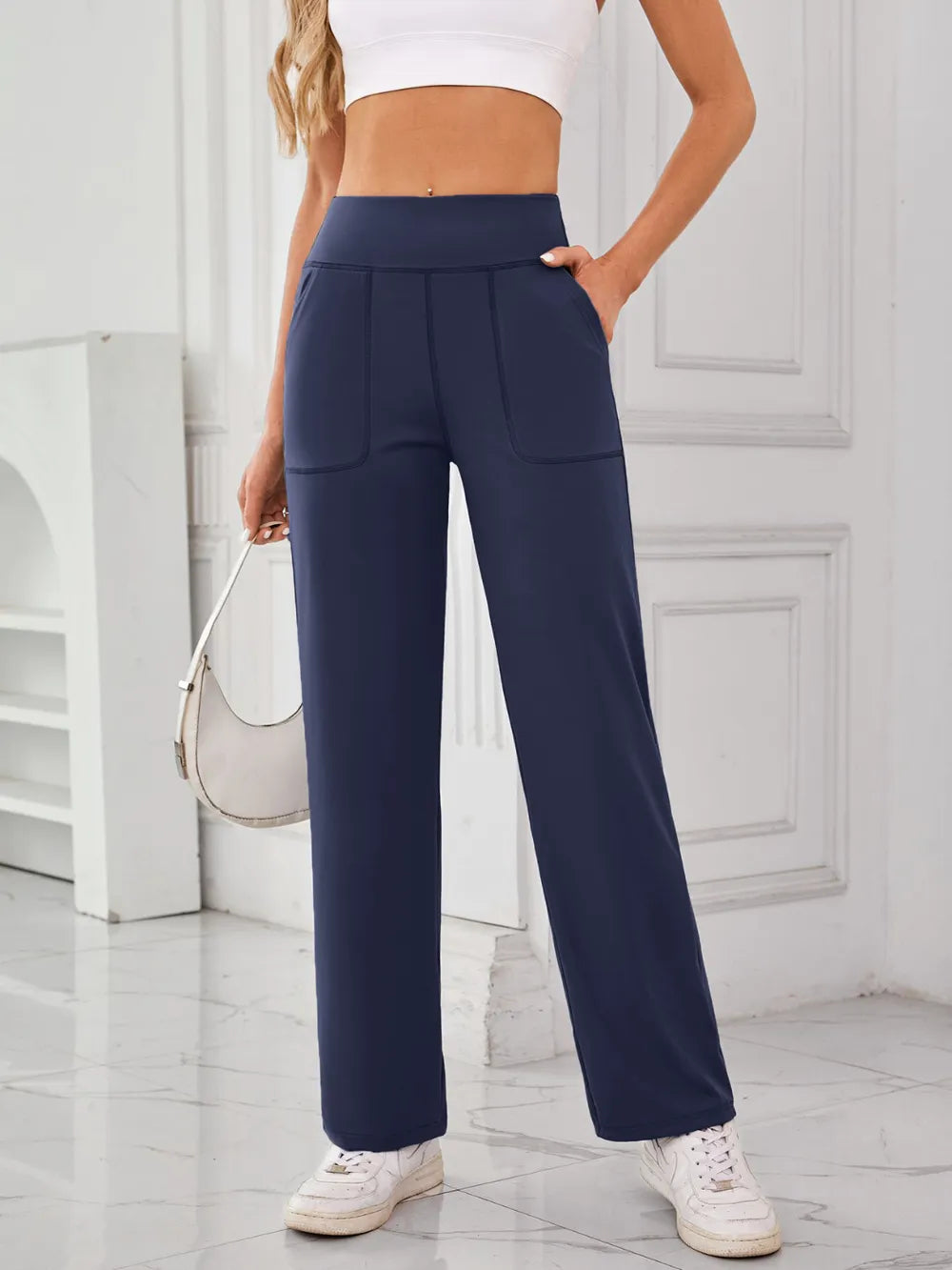 Lovelet High Waist Active Pants with Pockets – Trendsi | ClozArt