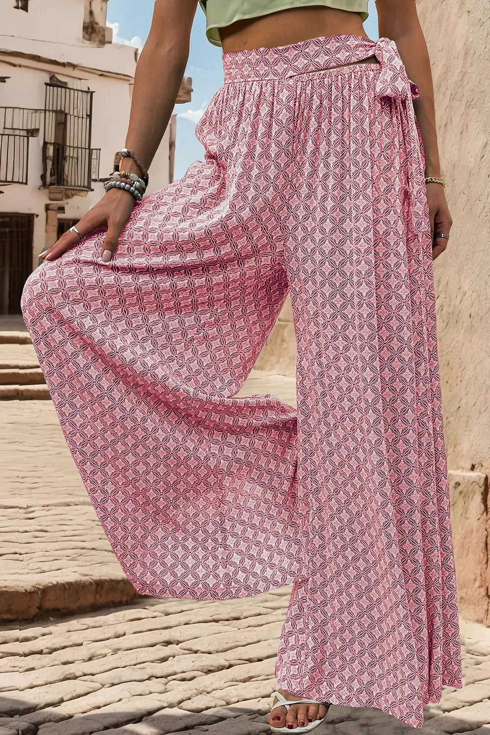 Perfee Printed Tied Wide Leg Pants – Trendsi | ClozArt