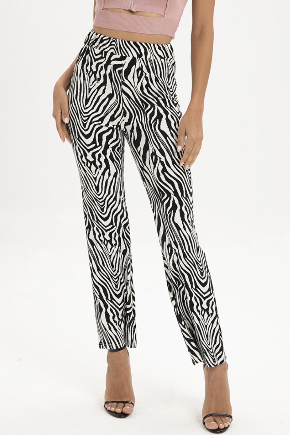 Zebra Print Straight Leg Pants – Trendsi | ClozArt