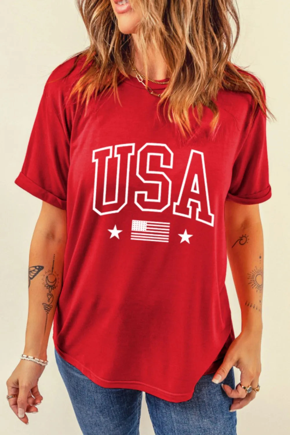 USA American Flag Crewneck T Shirt – Trendsi | ClozArt