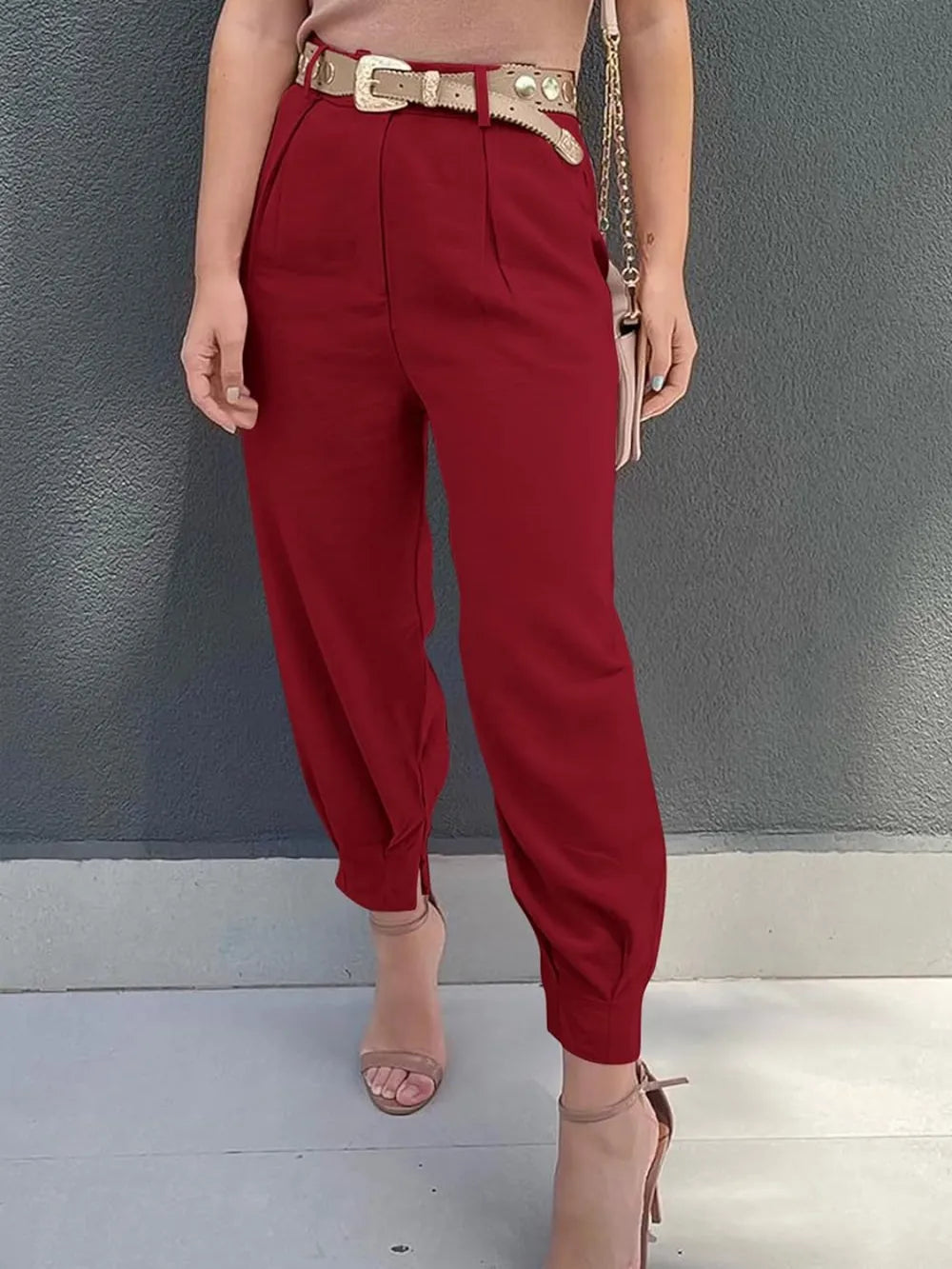 High Waist Cropped Pants – Trendsi | ClozArt