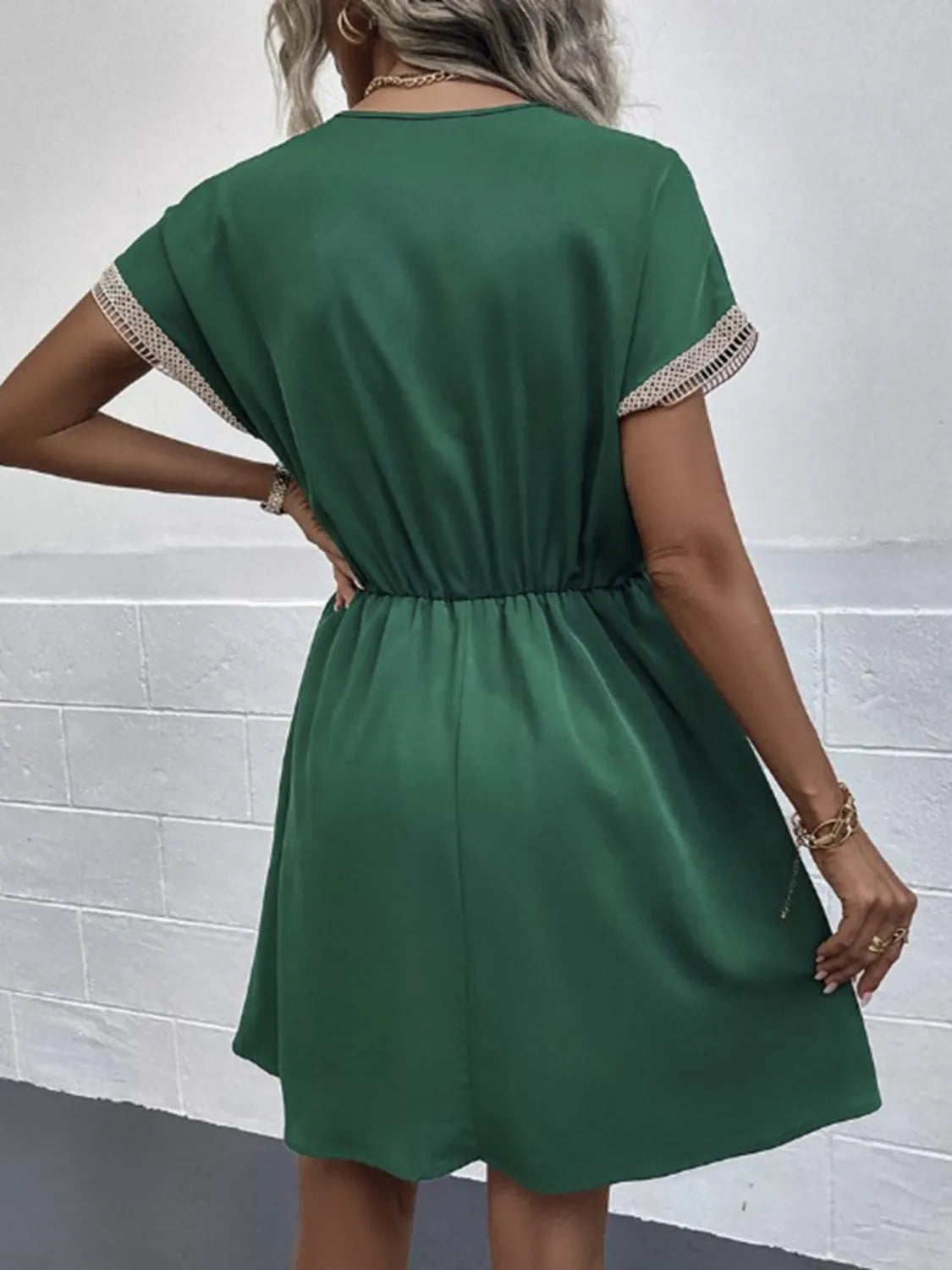 Full Size V-Neck Short Sleeve Dress Plus Size – Trendsi | ClozArt