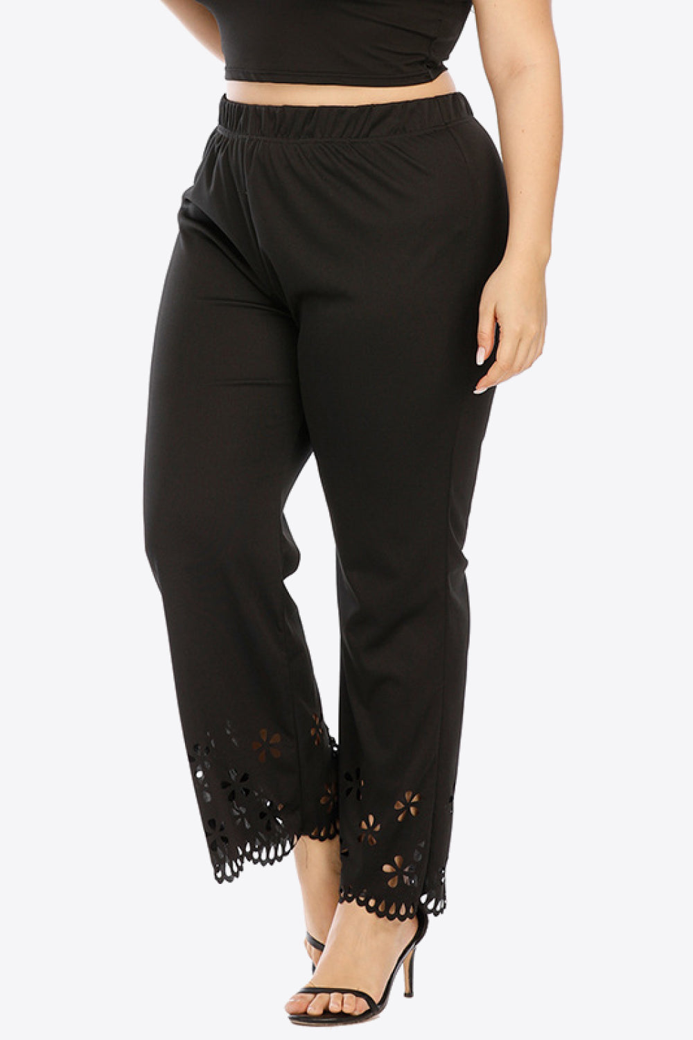 Plus Size Openwork Elastic Waist Pants – Trendsi | ClozArt