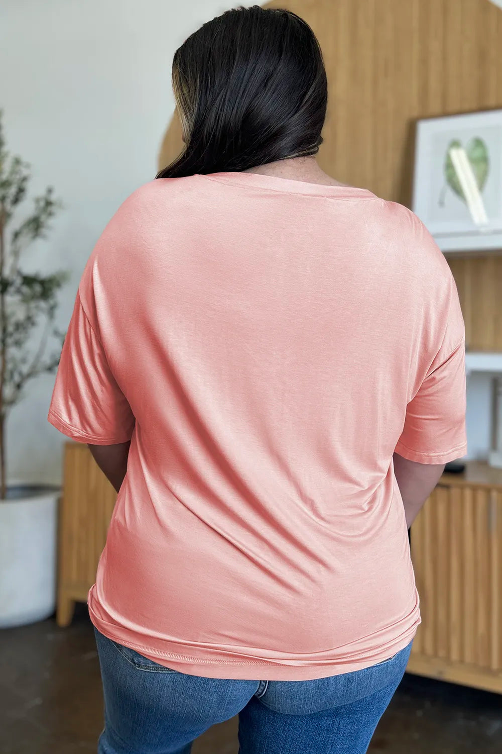 Basic Bae Full Size Bamboo V-Neck Drop Shoulder T-Shirt – Trendsi | ClozArt