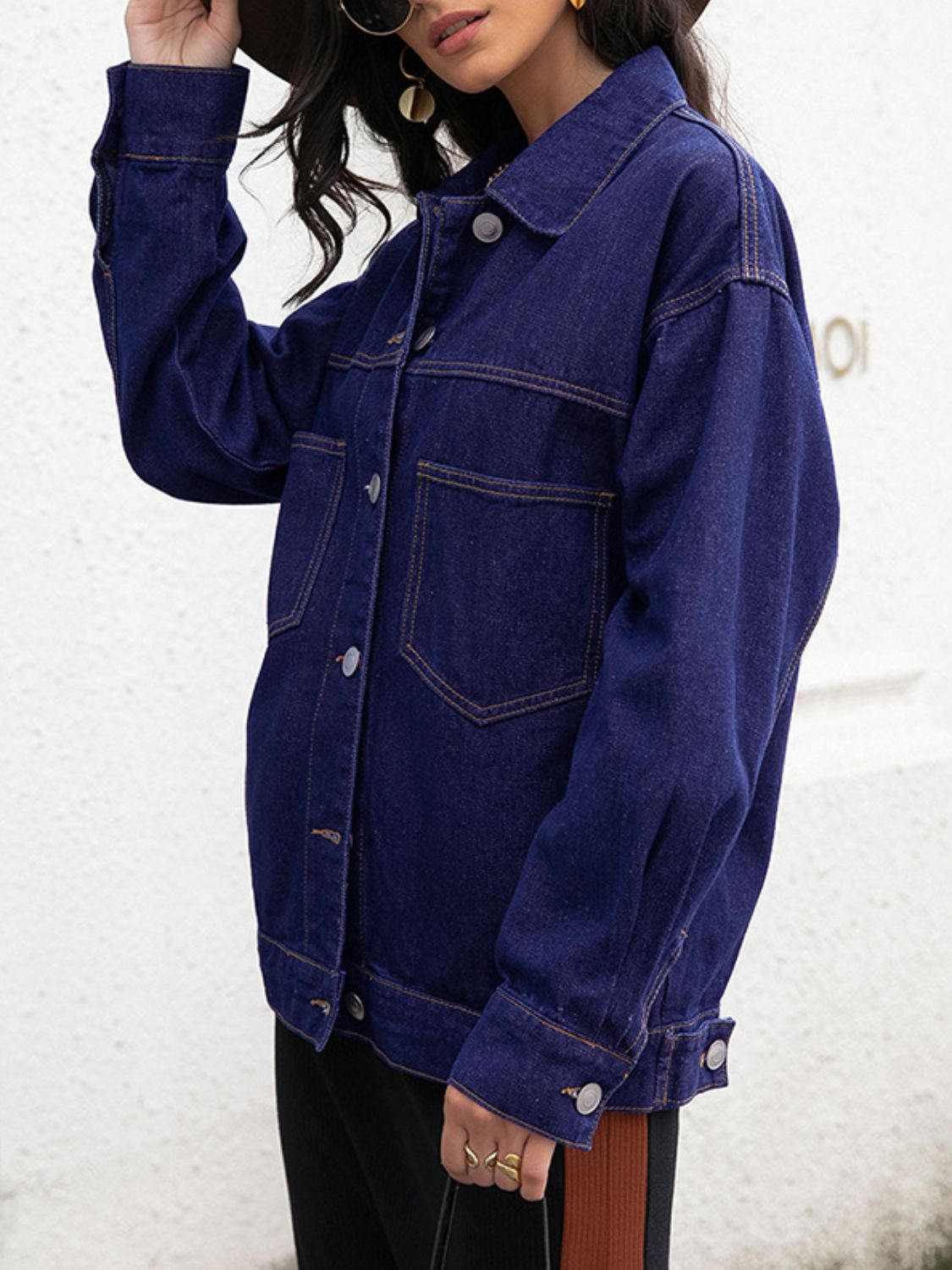 Buttoned Denim Jacket – Trendsi | ClozArt