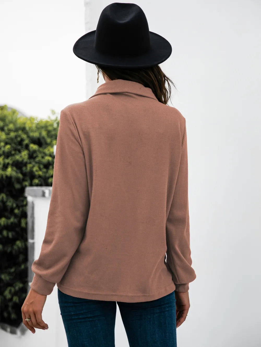 Half Button Long Sleeve T-Shirt – Trendsi | ClozArt