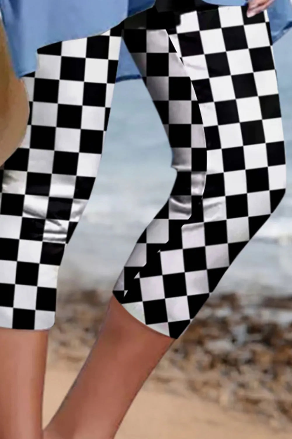Checkered Skinny Capris – Trendsi | ClozArt
