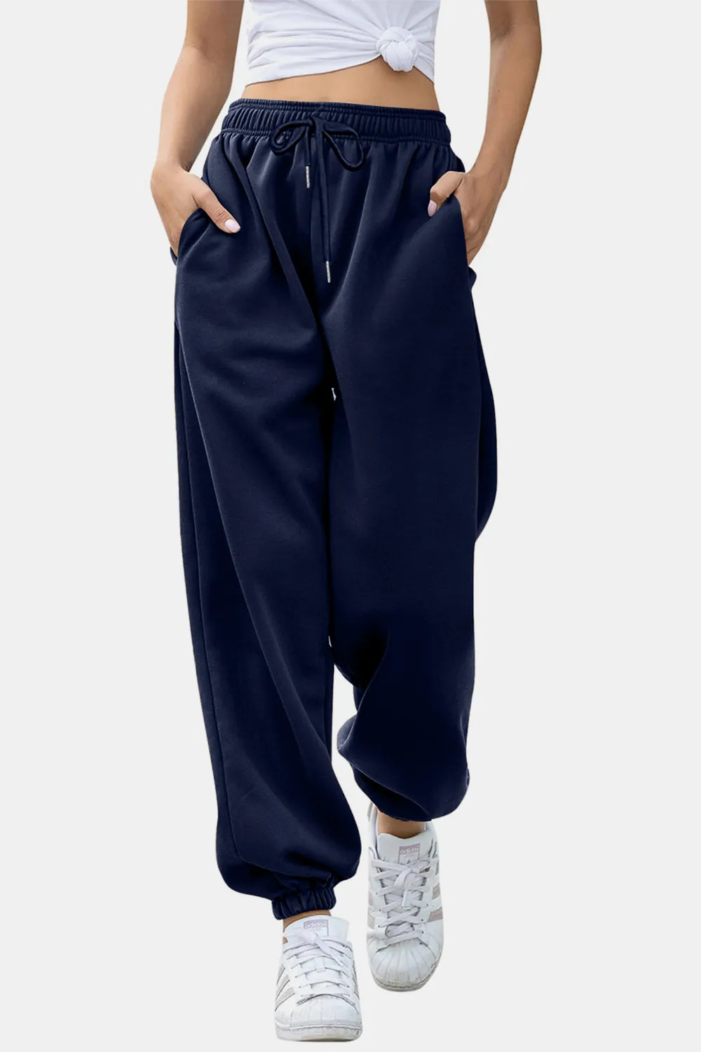Elastic Waist Joggers with Pockets – Trendsi | ClozArt