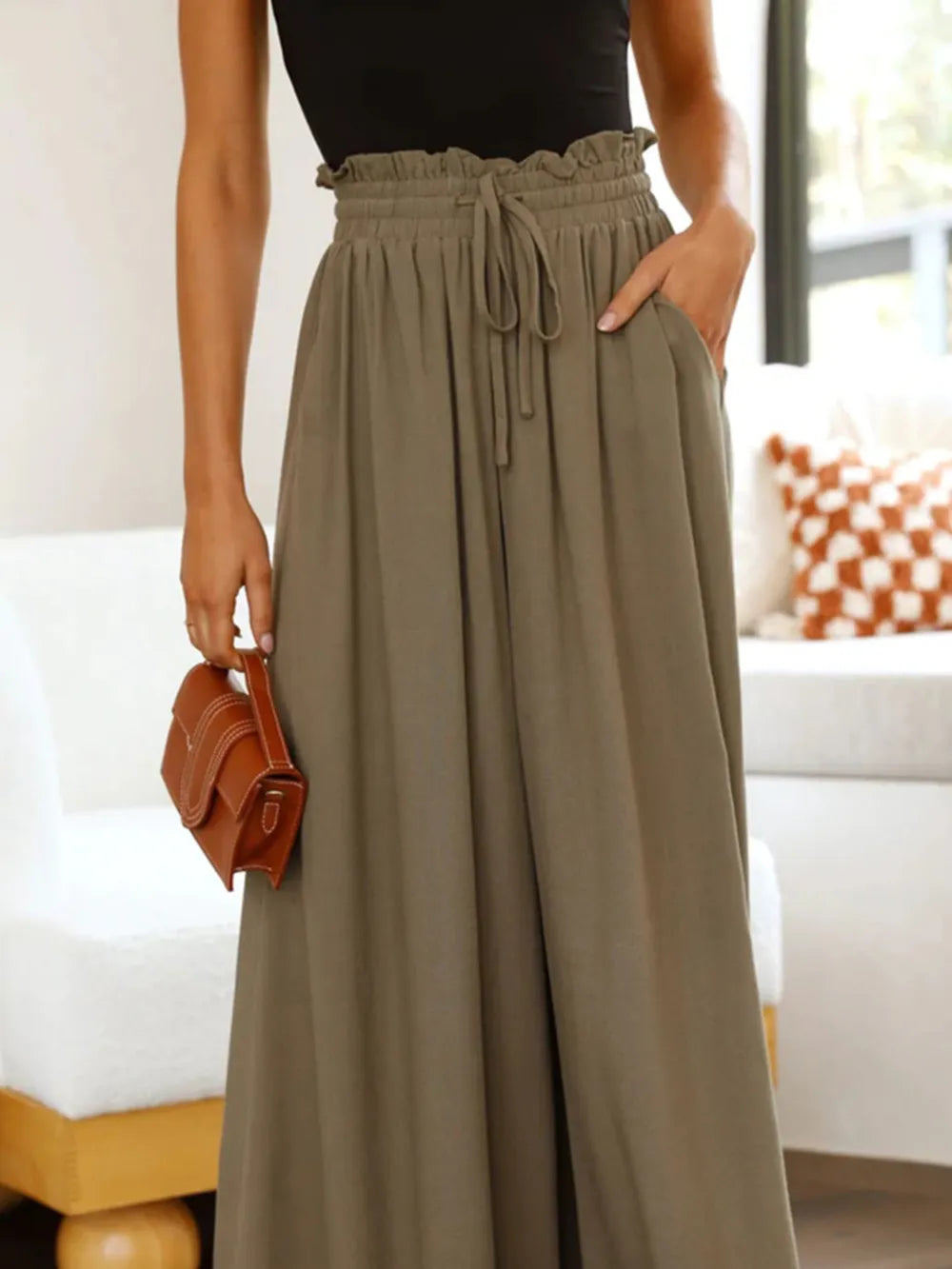 Wide Leg Pants with Pockets – Trendsi | ClozArt