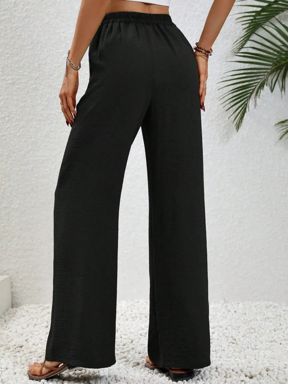 Wide Leg Drawstring Pants – Trendsi | ClozArt