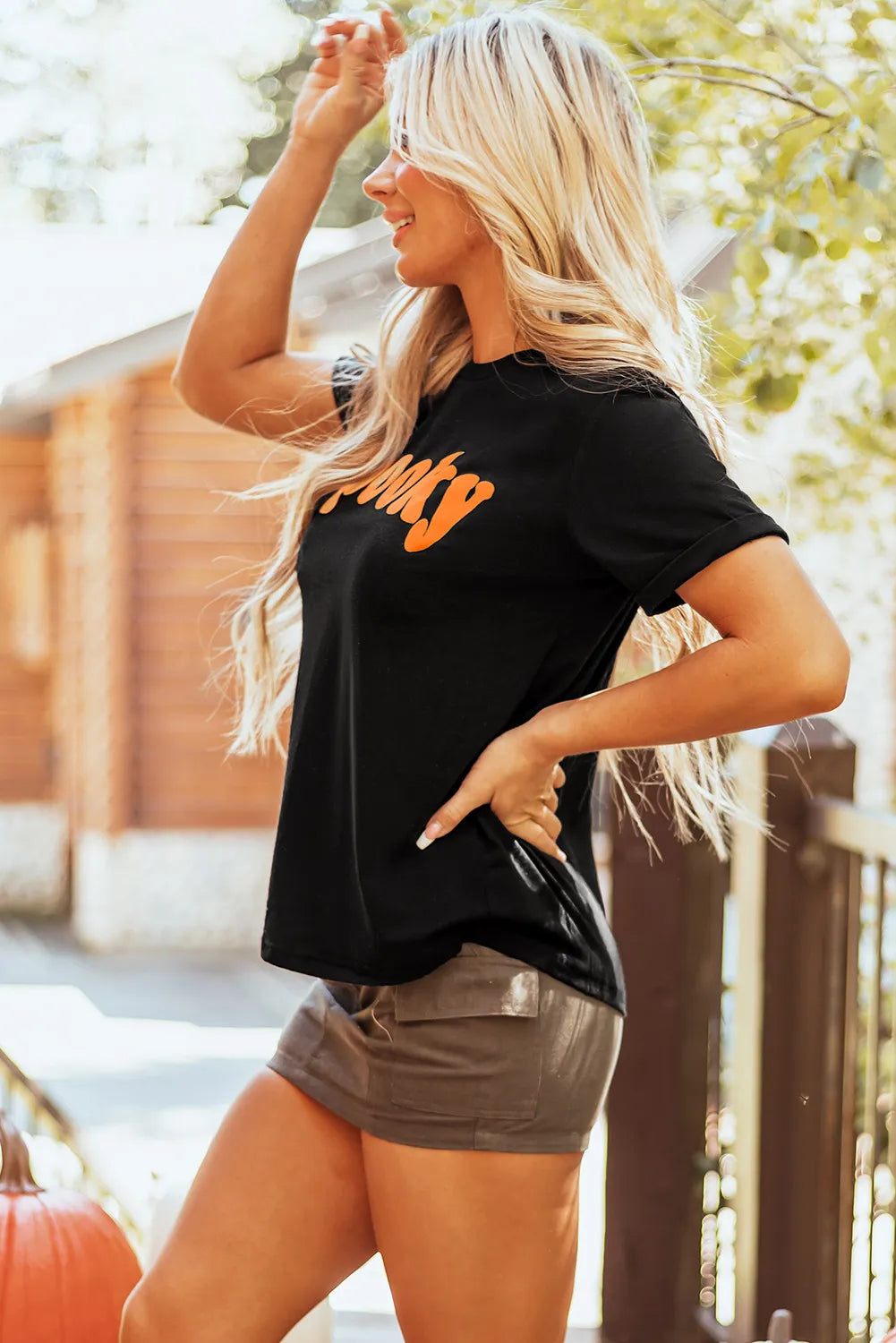 SPOOKY Round Neck Short Sleeve T-Shirt – Trendsi | ClozArt
