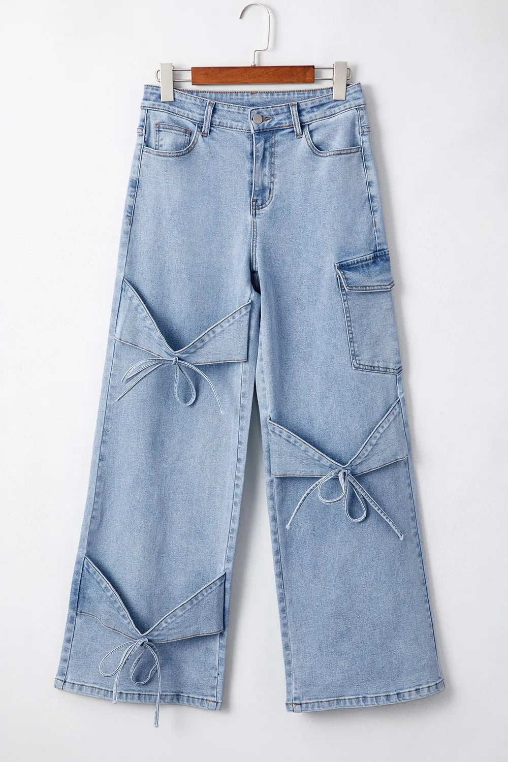 Bowknot Decor Cargo Jeans – Trendsi | ClozArt