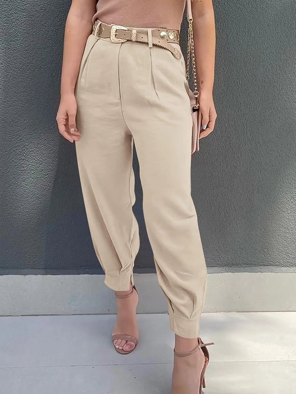 High Waist Cropped Pants – Trendsi | ClozArt