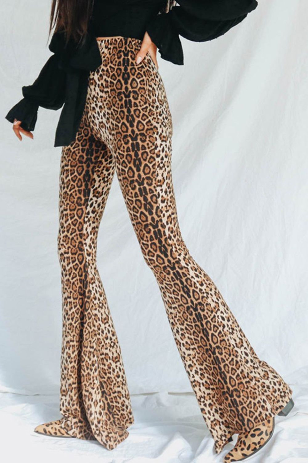 Leopard Print Flare Leg Pants – Trendsi | ClozArt