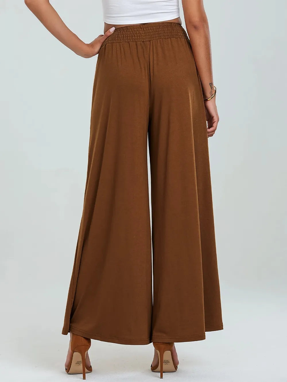 Pocketed Elastic Waist Wide Leg Pants – Trendsi | ClozArt