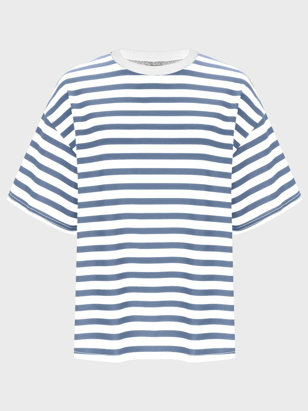 Striped Round Neck Half Sleeve T-Shirt – Trendsi | ClozArt