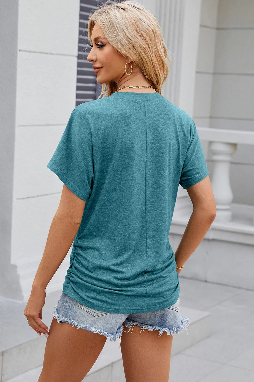 Round Neck Flutter Sleeve T-Shirt – Trendsi | ClozArt
