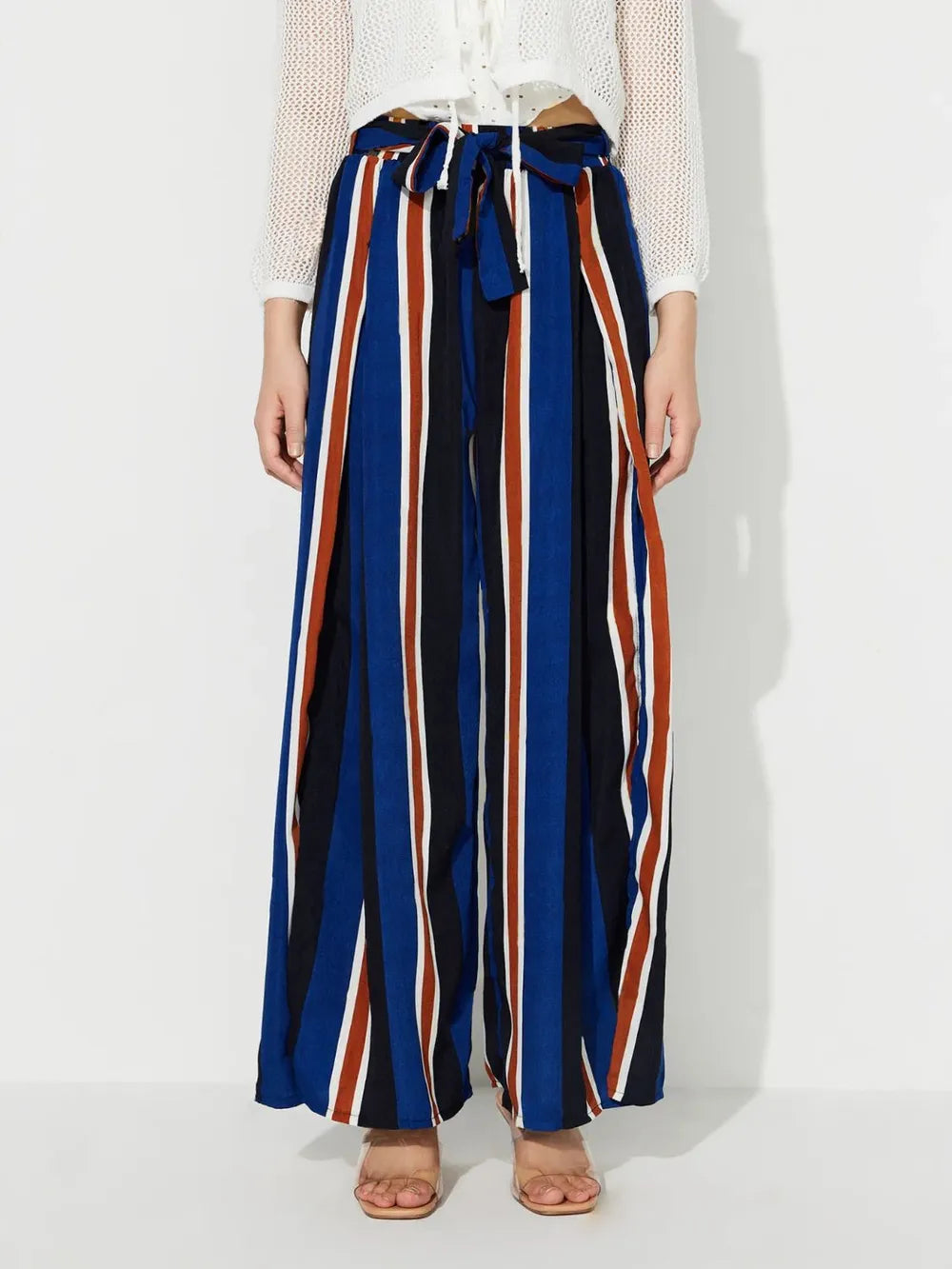 Side Slit Contrast Wide Leg Pants – Trendsi | ClozArt