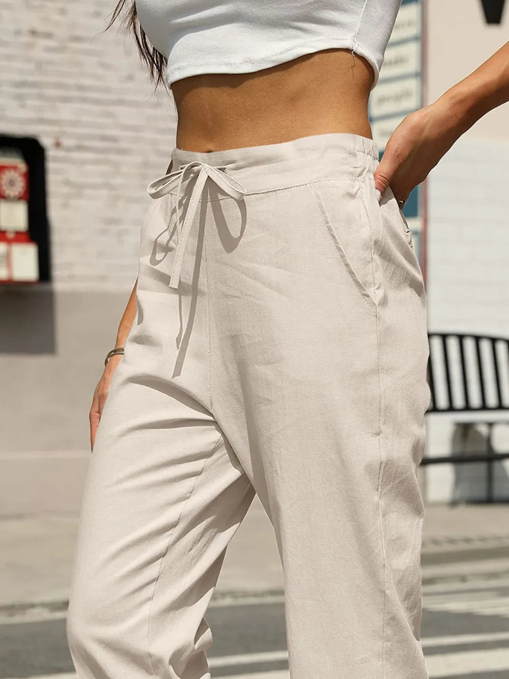 Elastic Waist Tapered Pants – Trendsi | ClozArt