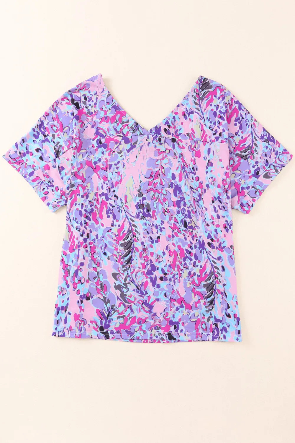 Printed V-Neck Short Sleeve T-Shirt – Trendsi | ClozArt