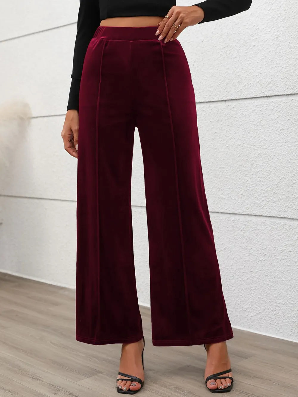 Elastic Waist Wide Leg Pants – Trendsi | ClozArt