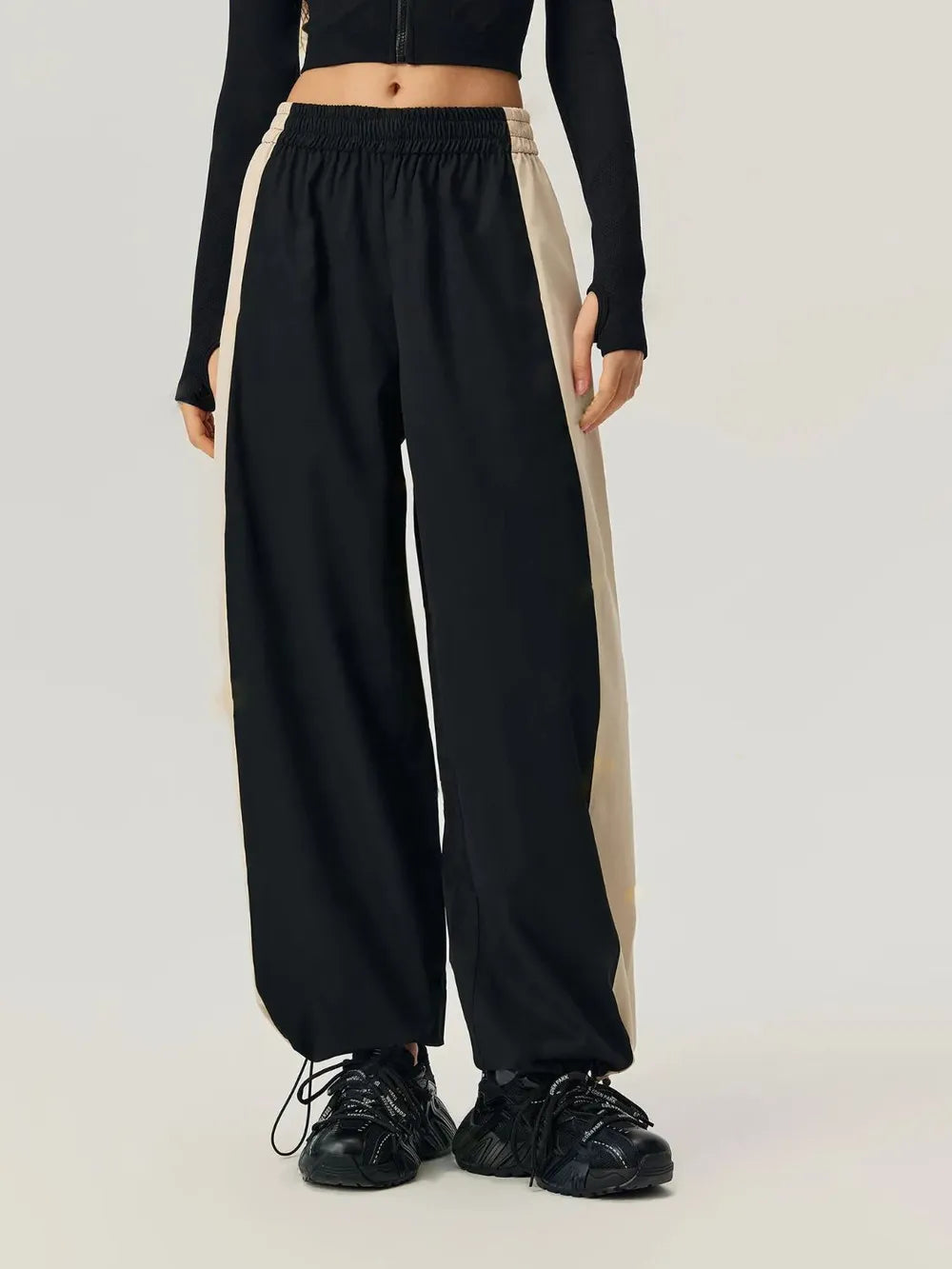 Drawstring Hem Contrast Elastic Waist Pants – Trendsi | ClozArt