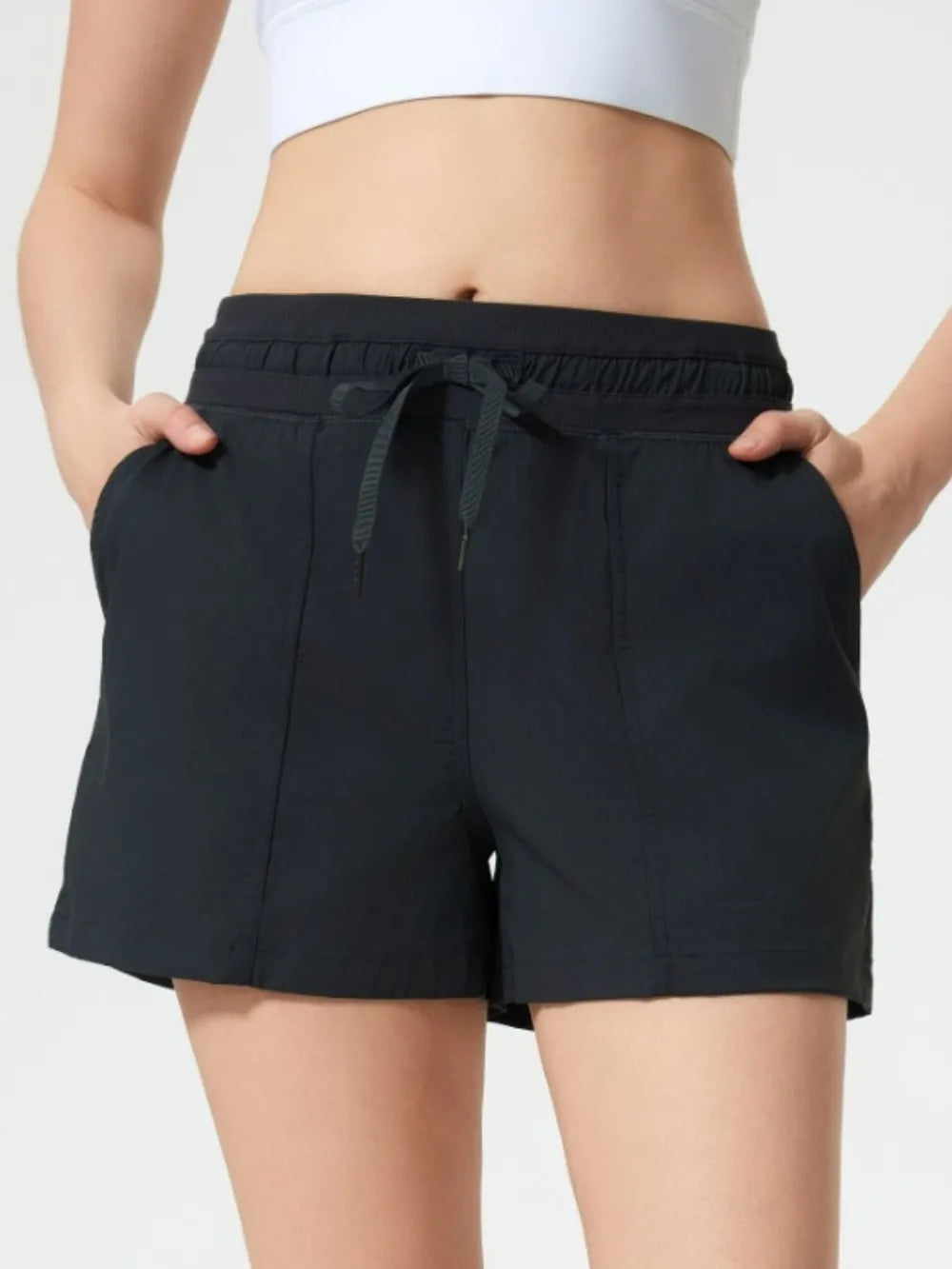 Millennia Drawstring Active Shorts with Pockets – Trendsi | ClozArt