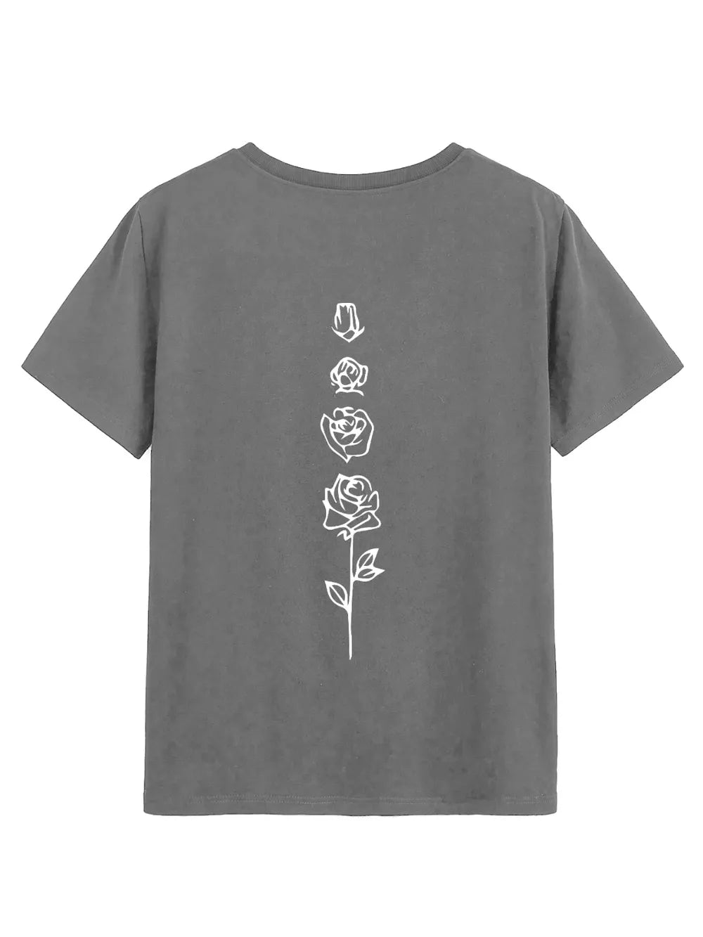 Rose Round Neck Short Sleeve T-Shirt – Trendsi | ClozArt