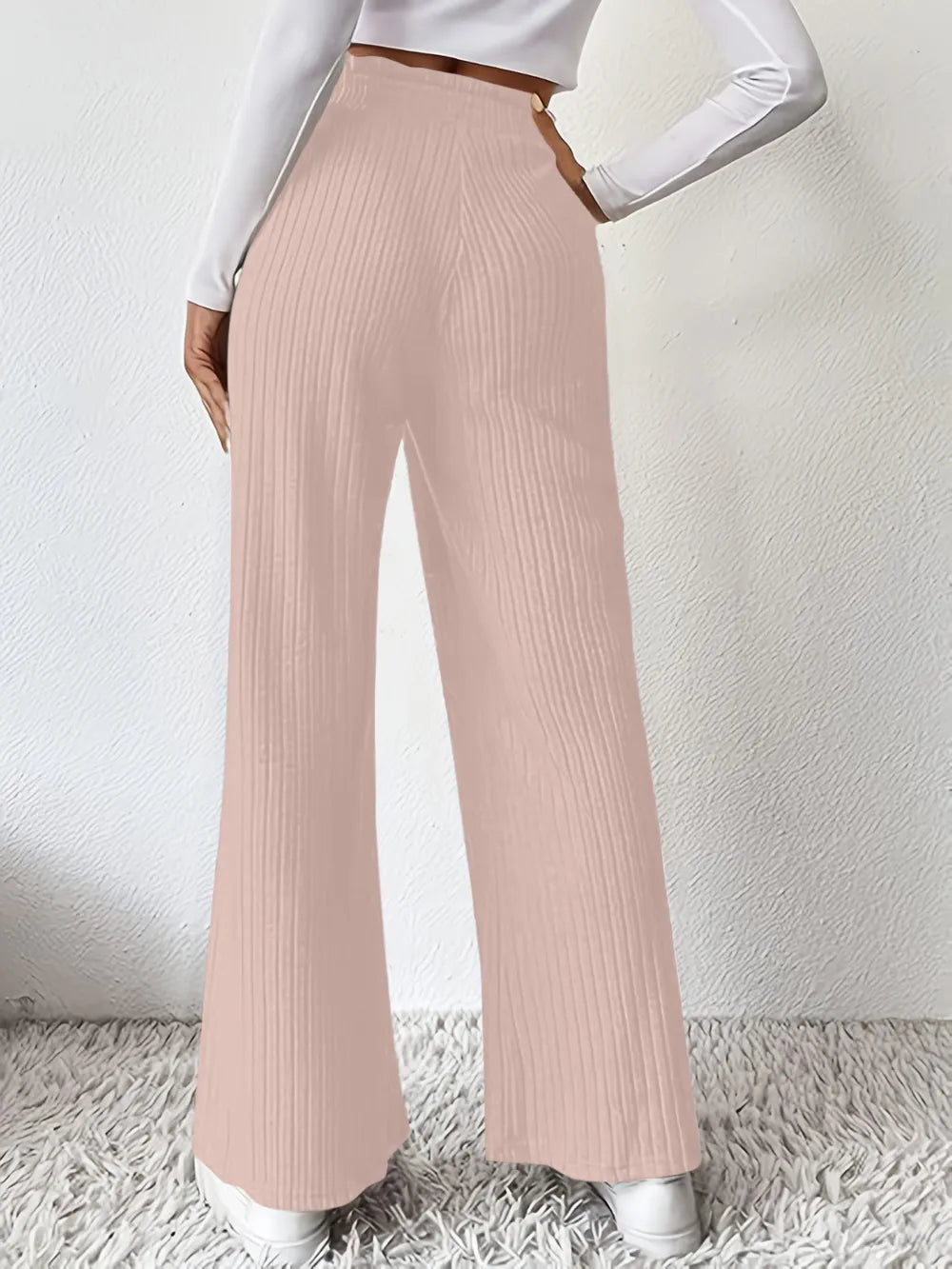 Ribbed High Waist Pants – Trendsi | ClozArt