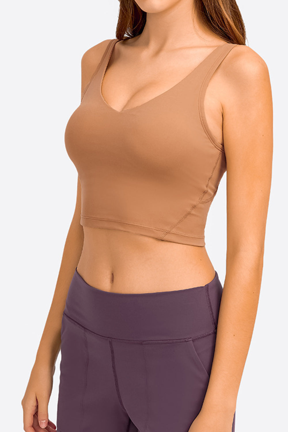 Millennia Deep V-Neck Crop Sports Bra – Trendsi | ClozArt