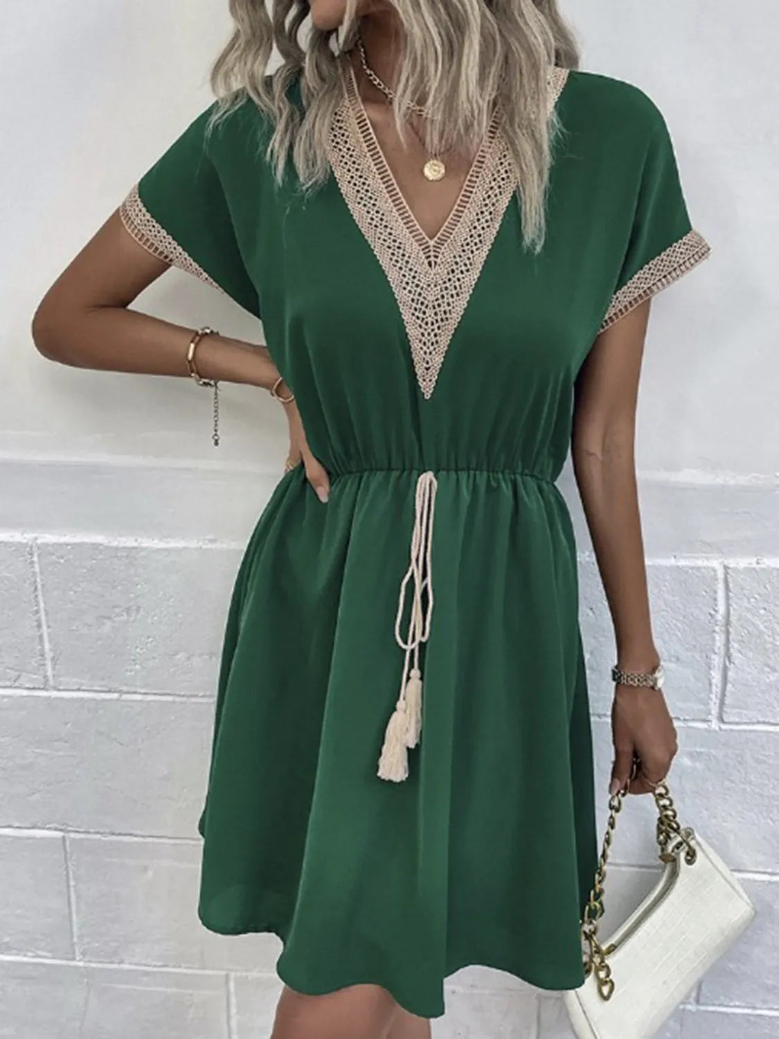 Full Size V-Neck Short Sleeve Dress Plus Size – Trendsi | ClozArt