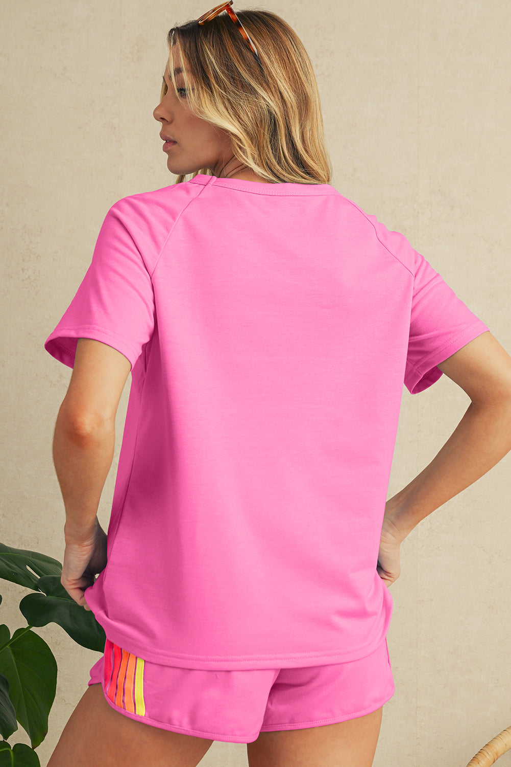Beau Blue Colorful Striped Casual Tee – Shewin | ClozArt