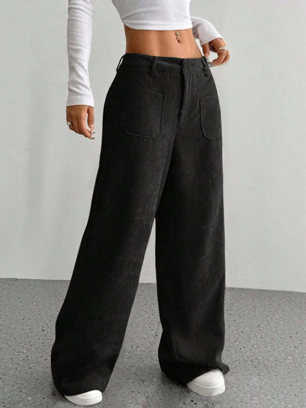 Wide Leg Pants with Pockets – Trendsi | ClozArt