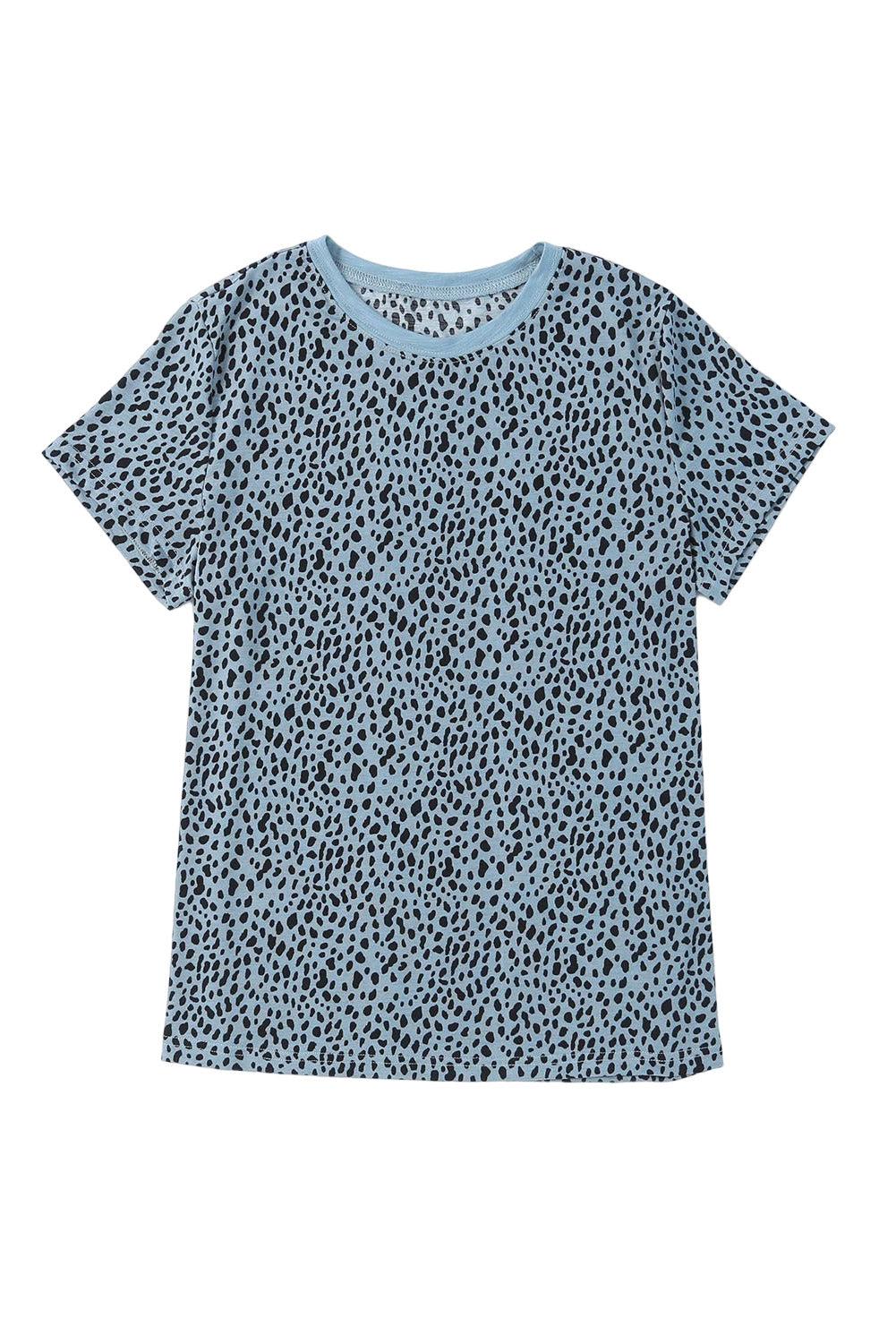 Grey Cheetah Print Casual Crew Neck T Shirt – Shewin | ClozArt