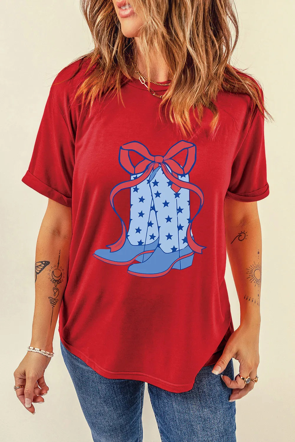 Boot Graphic Round Neck Short Sleeve T-Shirt – Trendsi | ClozArt