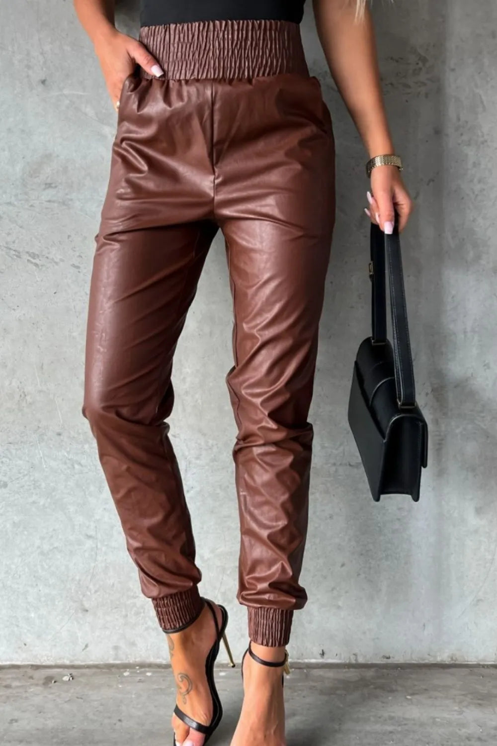 Smocked High Waist Pants with Pockets – Trendsi | ClozArt