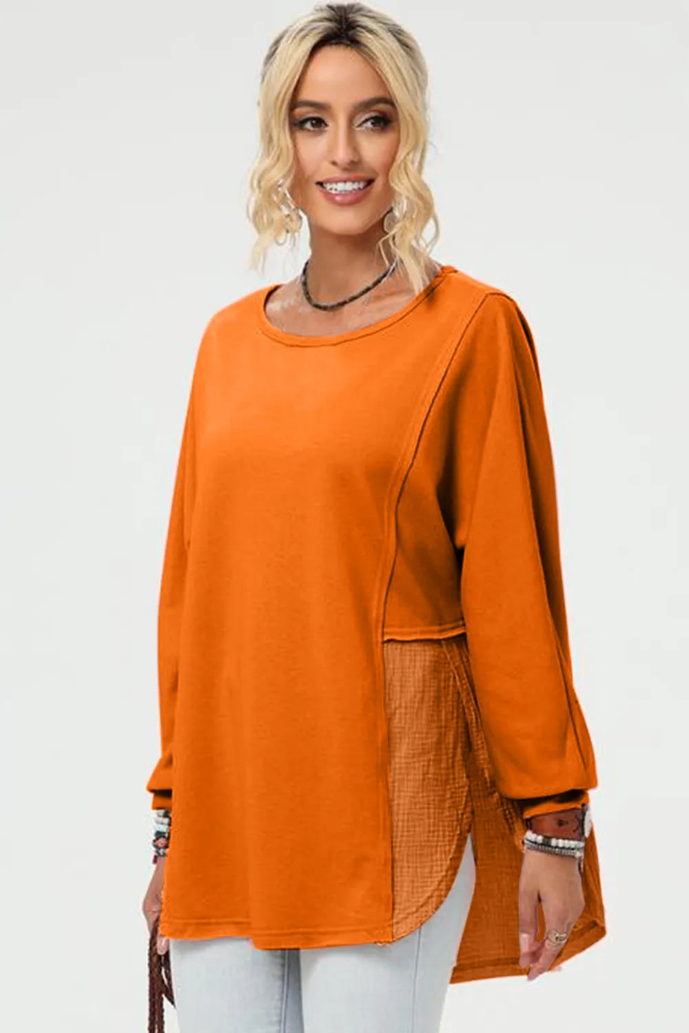 Double Take Full Size Long Sleeve High-Low T-Shirt – Trendsi | ClozArt